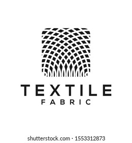 Textile fabric yarn reel tailor business logo identity, fashion designer simple minimalist silhouette icon