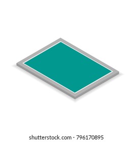 Textile factory equipment - stencil for screen printing. Isometric vector illustration.