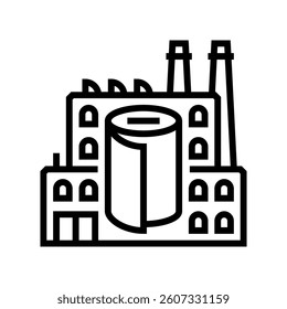 textile factory industry line icon vector. textile factory industry sign. isolated contour symbol black illustration