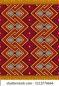 Textile Fashion African Ankara Print, Fabric Sarong, Vector Illustration File.