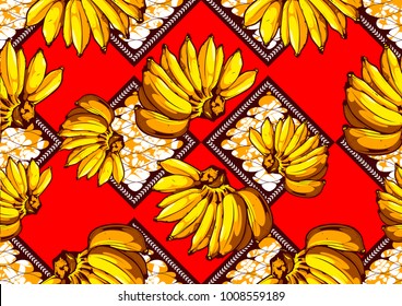 Textile fashion african print fabric super wax. vector illustration file.