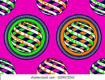 Textile fashion african print fabric super wax. vector illustration file.