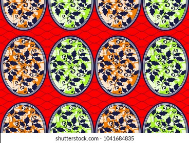 Textile fashion african print fabric super wax. vector illustration file.