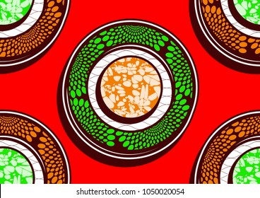 Textile fashion african print fabric super wax. vector illustration file.