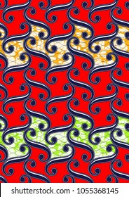 Textile fashion african print fabric super wax. vector illustration file.
