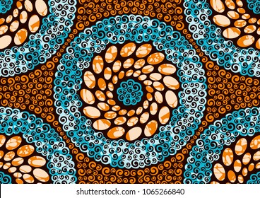 Textile fashion african print fabric super wax. vector illustration file.