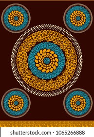 Textile fashion african print fabric sarong, vector illustration file.