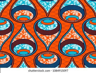 Textile fashion african print fabric super wax. vector illustration file.