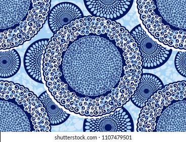 Textile fashion african print fabric super wax. vector illustration file.