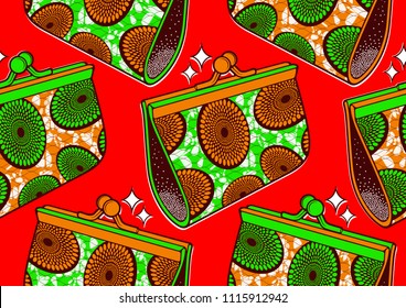 Textile fashion african print fabric super wax. vector illustration file.