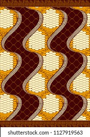 Textile fashion african print fabric super wax, Ankara prints, abstract seamless, vector illustration file.