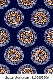 Textile fashion african print fabric super wax. vector illustration file.