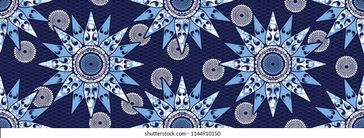 Textile fashion african print fabric, abstract seamless, vector illustration file.