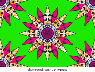 Textile fashion african print fabric, abstract seamless pattern, vector illustration file.