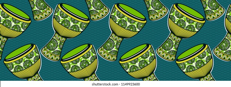 Textile Fashion African Print Fabric, Abstract Seamless Pattern, Vector Illustration File.