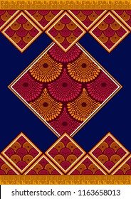 Tejido textil de la moda africana, patrón abstracto sin fisuras, archivo de ilustración vectorial.