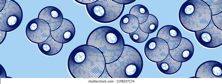 Textile fashion, african print fabric, abstract seamless pattern, vector illustration file.
