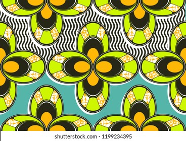 Textile fashion, african print fabric, abstract seamless pattern, vector illustration file.