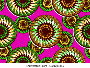 Textile fashion, african print fabric, abstract seamless pattern, vector illustration file.