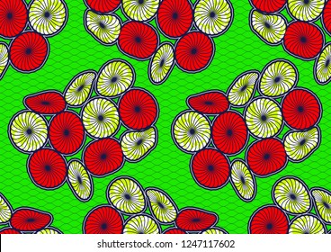 Textile fashion, african print fabric, abstract seamless pattern, vector illustration file.