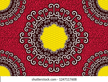 Textile Fashion, African Print Fabric, Abstract Seamless Pattern, Vector Illustration File.