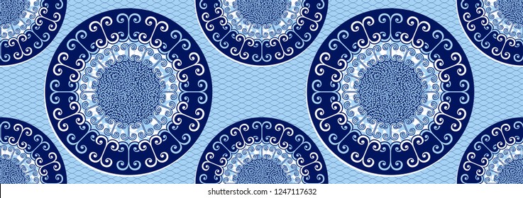 Textile fashion, african print fabric, abstract seamless pattern, vector illustration file.