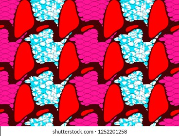 Textile fashion, african print fabric, abstract seamless pattern, vector illustration file.