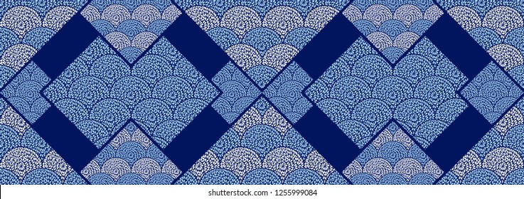 Textile fashion, african print fabric, abstract seamless pattern, vector illustration file.