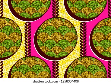 Textile fashion, african print fabric, abstract seamless pattern, vector illustration file.