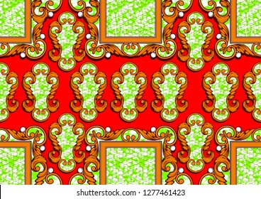 Textile fashion, african print fabric, abstract seamless pattern, vector illustration file.