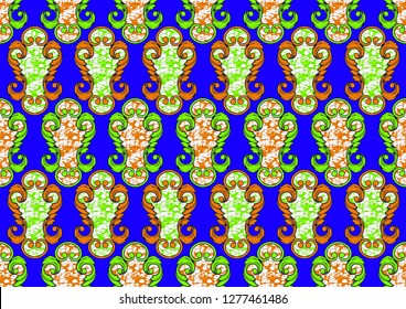 Textile fashion, african print fabric, abstract seamless pattern, vector illustration file.