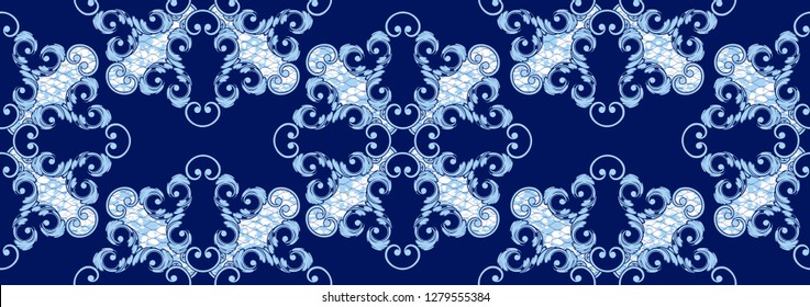 Textile fashion, african print fabric, abstract seamless pattern, vector illustration file.