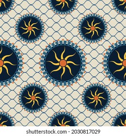 Textile fashion african print fabric super wax. vector illustration file. Seamless digital paper.