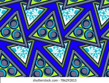 Textile fashion african print fabric super wax, vector illustration file.