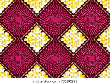 Textile fashion african print fabric super wax. vector illustration file.