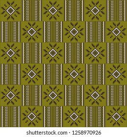 Textile fashion African print. Tribal seamless pattern. Cloth Kente. Geometric design.