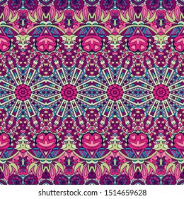 Textile festive colorful abstract vector geometric ethnic seamless pattern ornamental. Indian design for fabric and surface print