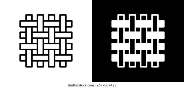 Ícone de acabamento têxtil branco Ilustração de vetor preto