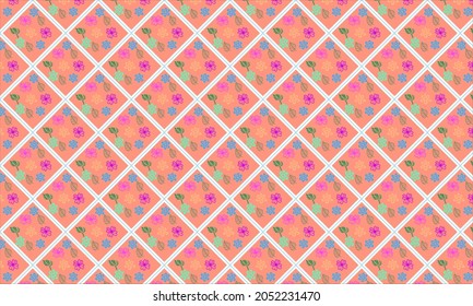 Textile Floral Fabric Pattern Background Wallpaper. 
