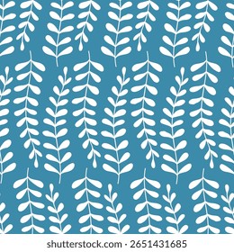 El diseño floral textil del patrón de la hoja tiene un color blanco