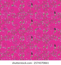 Textile floral and leaf pattern seamless patterns