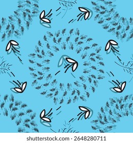 Textil floral y patrones gráficos sin costuras de hojas
