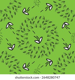 Textil floral y patrones gráficos sin costuras de hojas