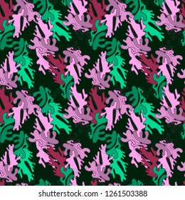 Textile floral pattern. Ready to use design for fabric, wrapping paper. Handdrawn vector illustration