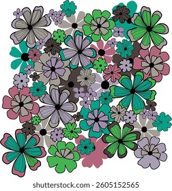 Textile Floral Print, flower, leaves, all over print