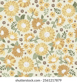 Textile floral seamless graphic pattern 