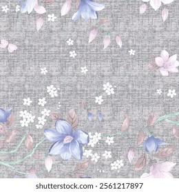 Textile floral seamless graphic pattern 