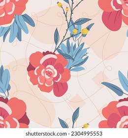 textile floral seamless pattern design offset design and wallpaper