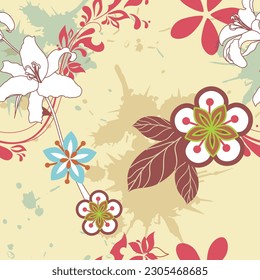 textile floral seamless pattern design offset design and wallpaper