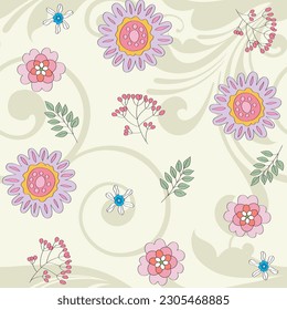 textile floral seamless pattern design offset design and wallpaper